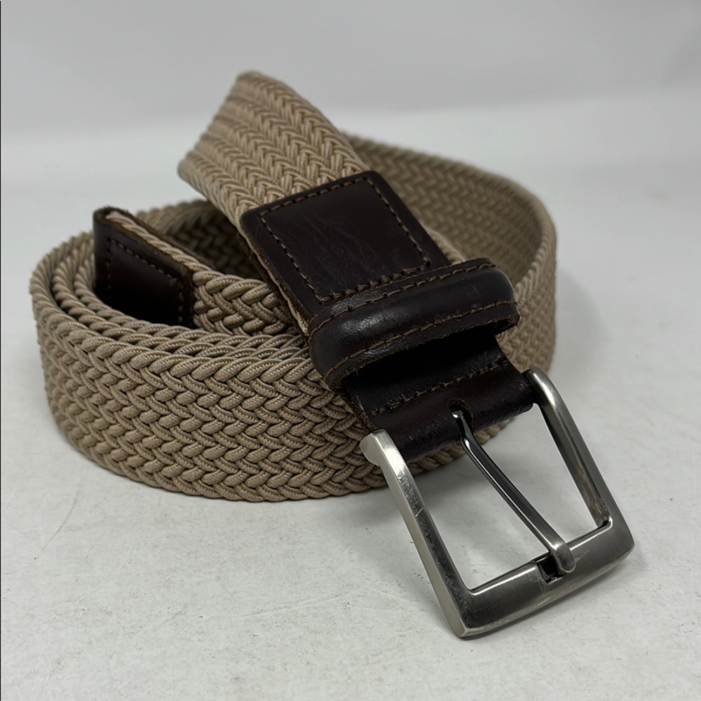 Unbranded Woven Stretch Mens Belt Tan and Brown Sz 3XL